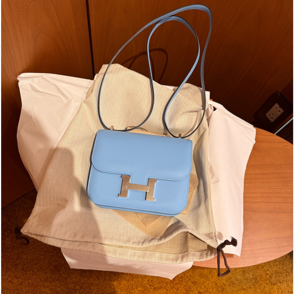 Hermès Mini Constance Blue Celeste epson